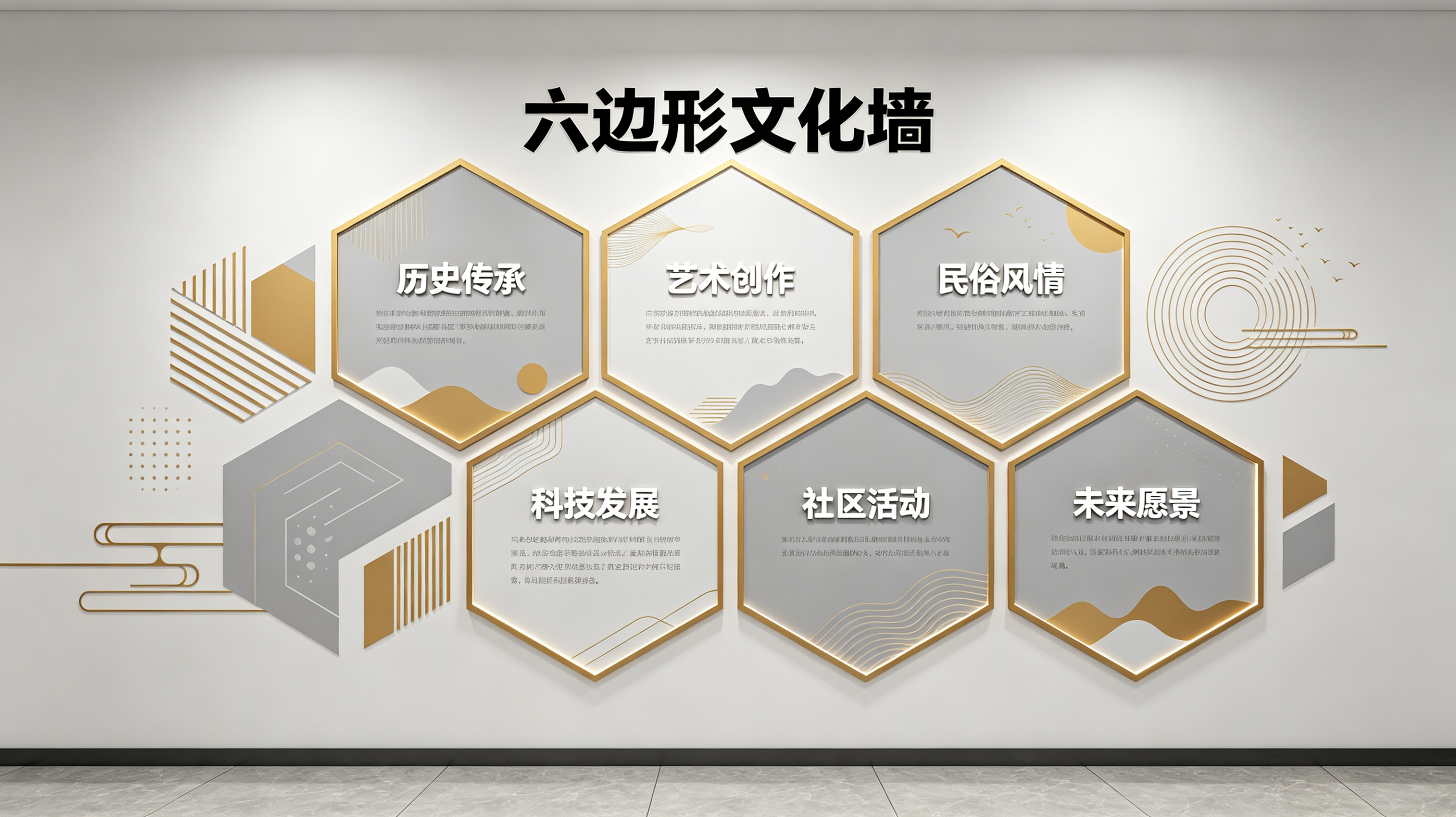 济源企业文化墙 | 六边形信息美学